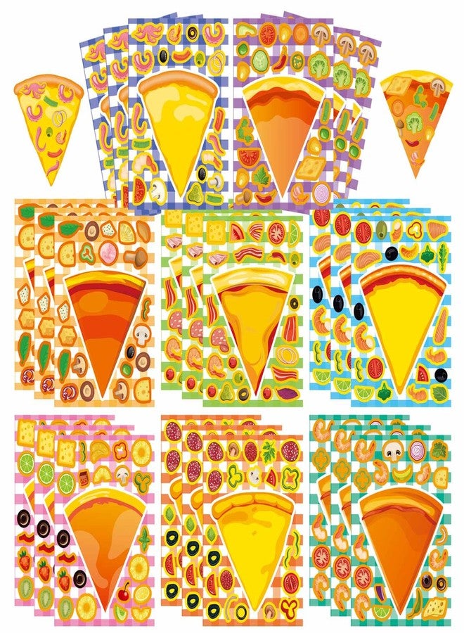 OTAITY 24 Sheets Make A Pizza Stickers for Kids, Make Your Own Stickers, Pizza Parties Cute Party Favors Decorations, DIY Arts Birthday Games Family Night - Image 1